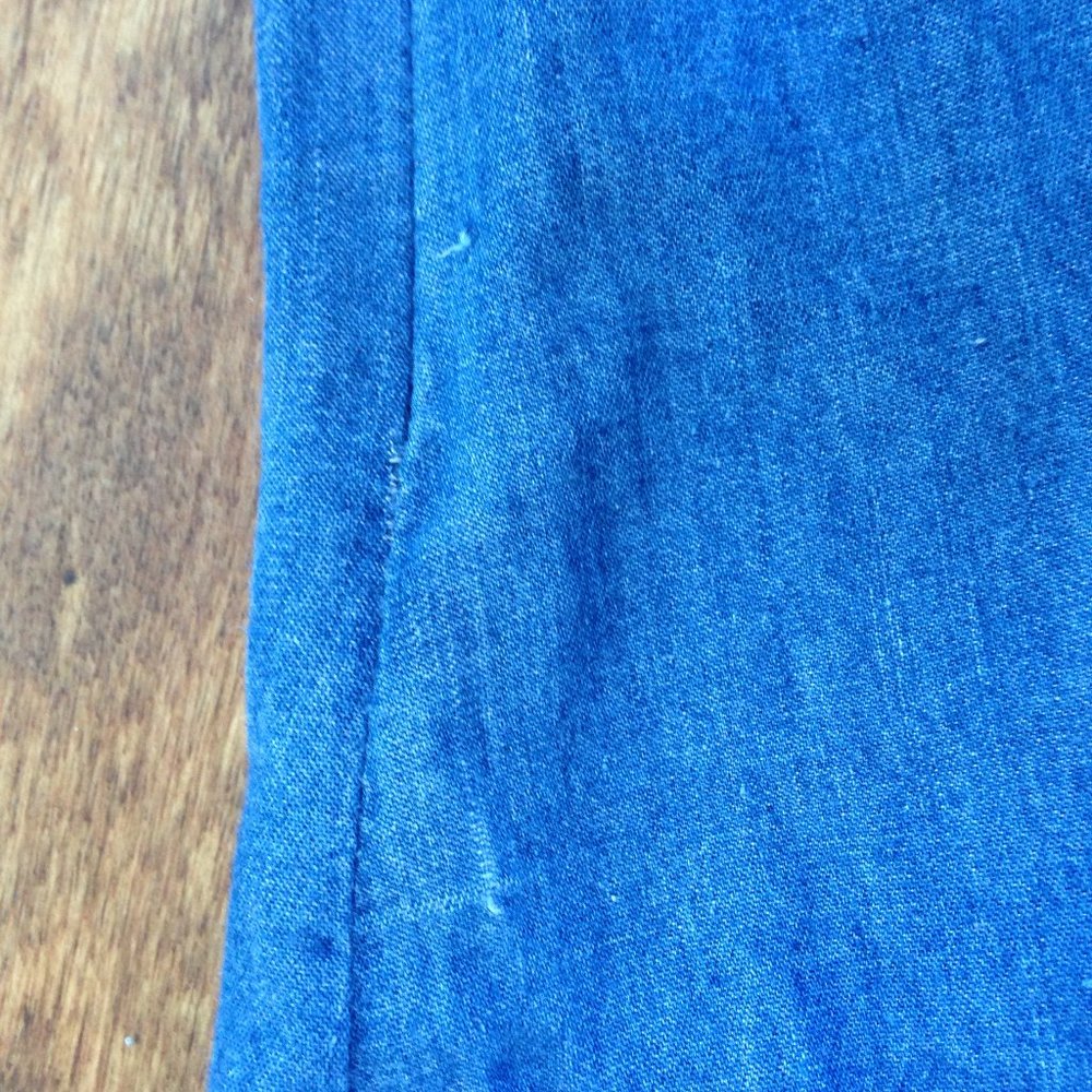 Denim Dress With Front Ruffle - Picture 12 of 13